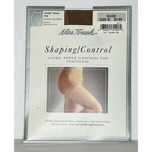 NICE TOUCH Panty Hose NEW Size B Nude Shaping Control Lycra Sheer Control Top